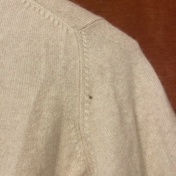 100% Cashmere Sweater Valerie Steven’s Cream Color - Picture 6 of 7